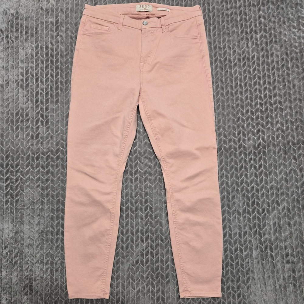 Jen7 by 7 For All Mankind Ankle Skinny Jeans Womens 10 Rose Pink Mid Rise